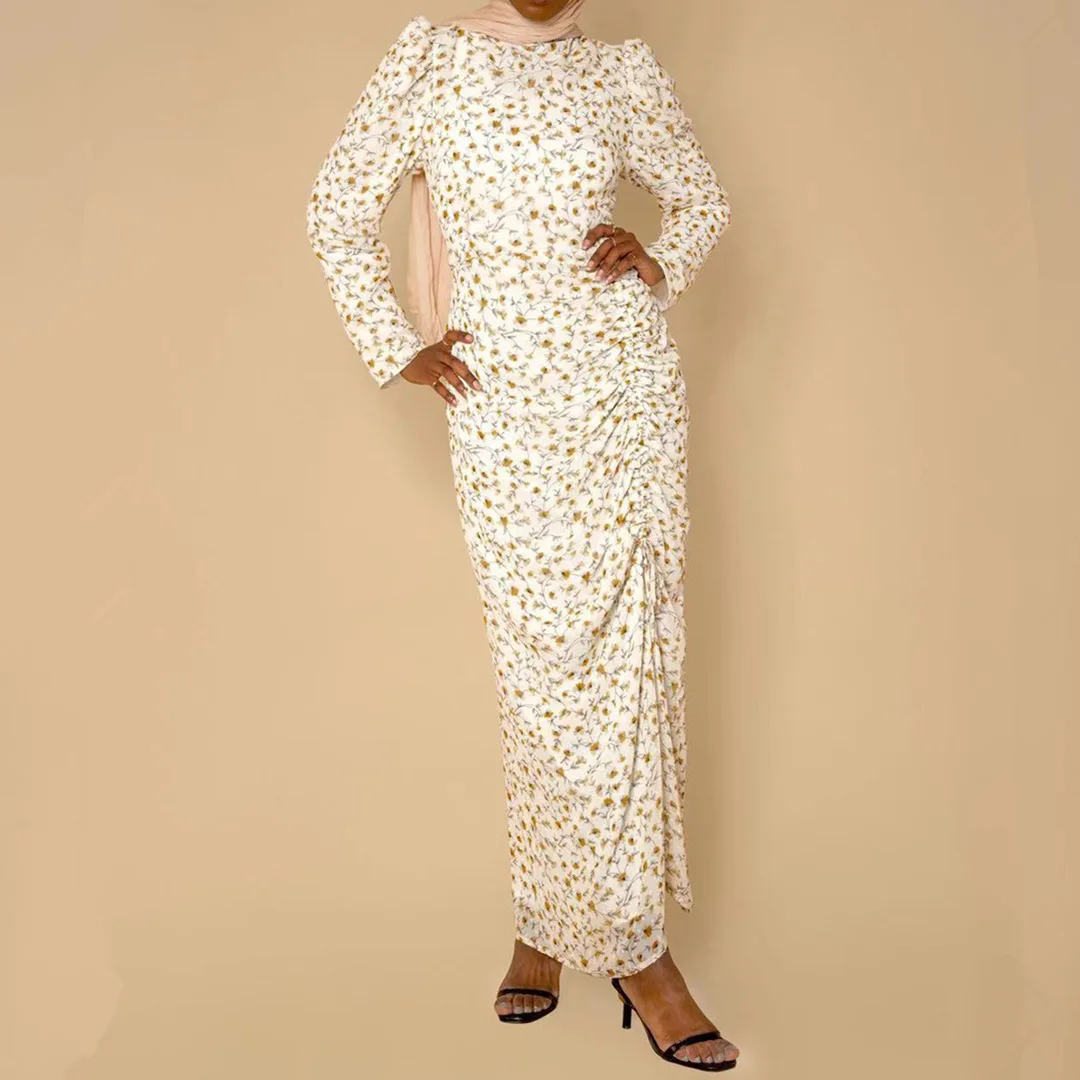 

Muslim Fashion Hijab Dress Printed Abayas for Women Turkish Dresses Dubai Abaya Islam Clothing Musulman De Mode Vestidos Largos