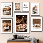 Абстрактная Картина на холсте с изображением шоколада, торта, кофе, десертов, скандинавский Декор для дома, постер с принтом, украшение для детской комнаты
