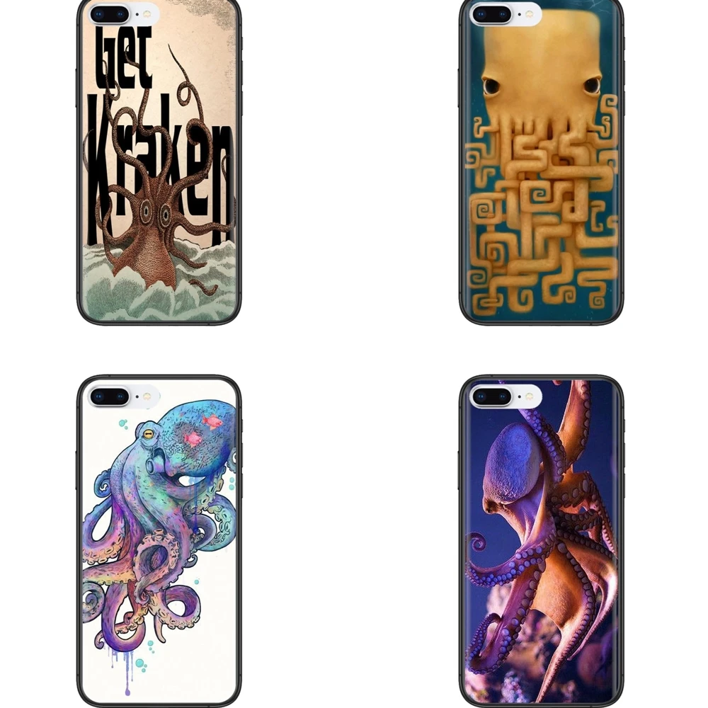 Мягкие Аксессуары для морских организмов Octopus Godlike Huawei P50 P40 P30 Lite P Smart Z 2019 2020