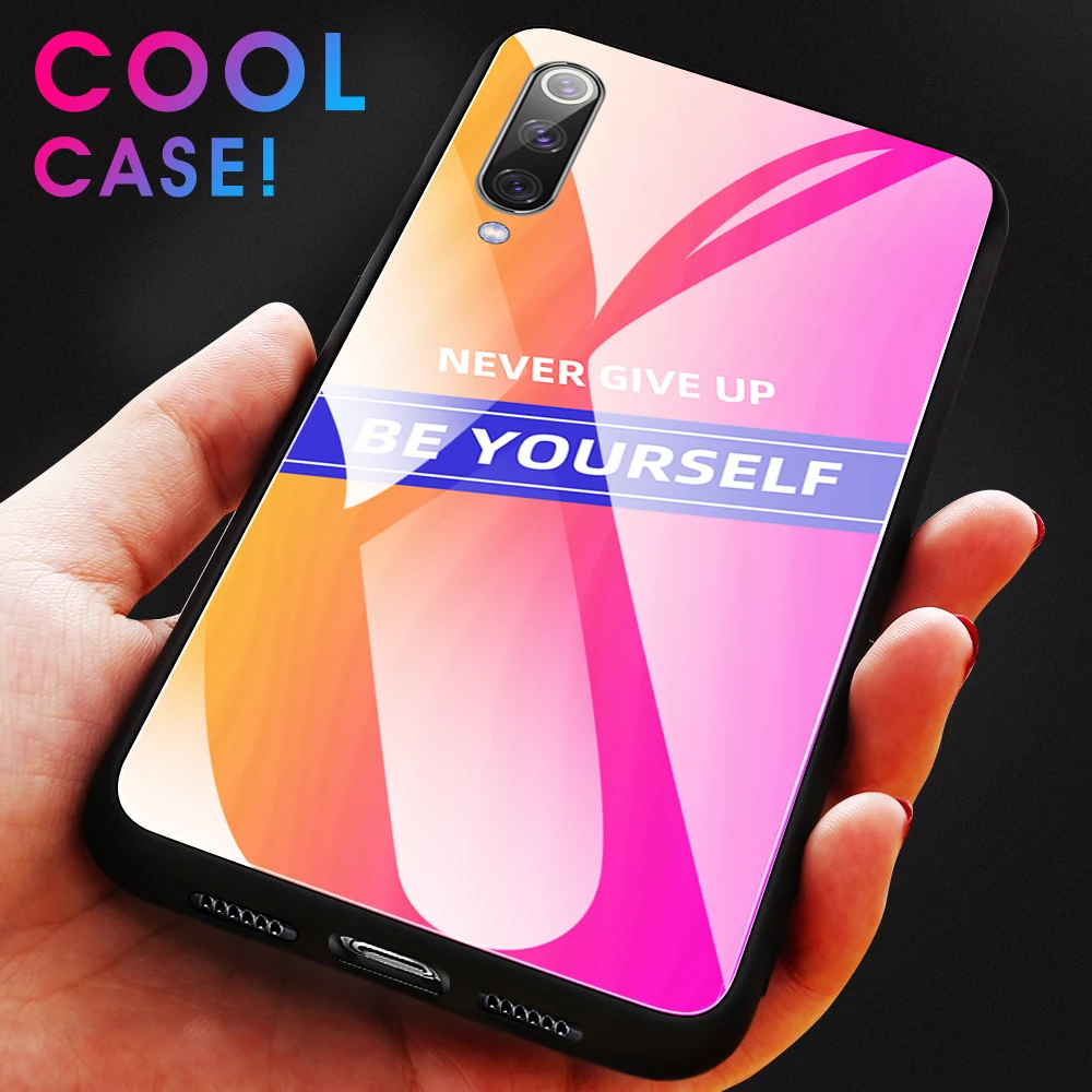 Glass Case For Xiaomi Mi 9 SE A3 Lite CC9E Colorful Cool Tempered Protective Cover CC9 Shell |