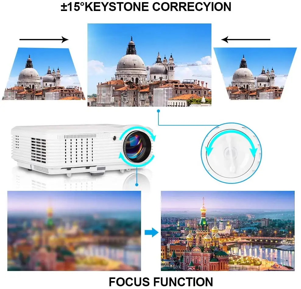 Умный беспроводной проектор WiFi Bluetooth Поддержка HD 1080P для домашнего кинофильма