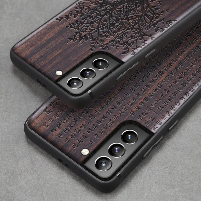 carveit carved wood cases for samsung galaxy s21 plus ultra accessory premium soft edge cover wooden shell protective phone hull free global shipping