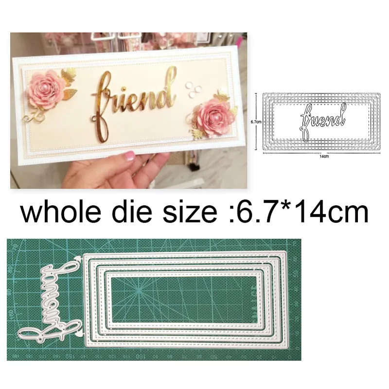 

Friends Background Frame New 2021 Metal Cutting Dies for Scrapbooking Paper and Card Making Decorative Embossing Dies Craft dies