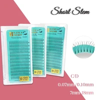 bes 1 tray premade russian volume short stem eyelash extensions wide fans 0 07 mm 3d 4d 5d 6d 10d 20d faux mink lashes wholesale
