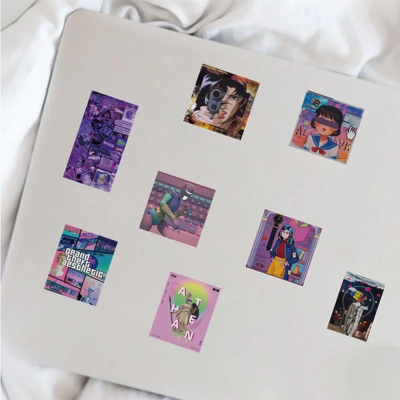 

10/50pcs Cartoon Cute Steam Wave Girl Graffiti Stickers Waterproof Suitcase Motorcycle Notebook Decoration Classic Toy Stickers