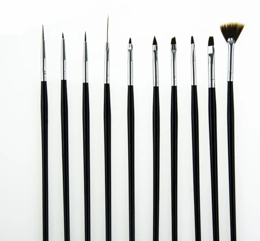 10 шт. для дизайна ногтей кисть нанесения лака дизайн веера акриловый строитель