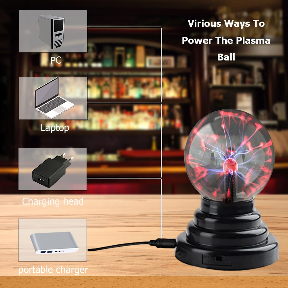 Плазменный Ночной светильник Волшебная Сенсорная лампа прозрачный волшебный