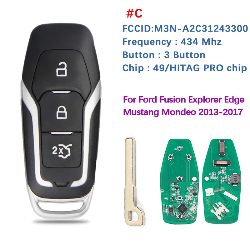 

CN018122 Car Remote Key For Ford Fusion Explorer Edge Mustang Mondeo Kuka 2013-2017 M3N-A2C31243300 ID49 Key Fob