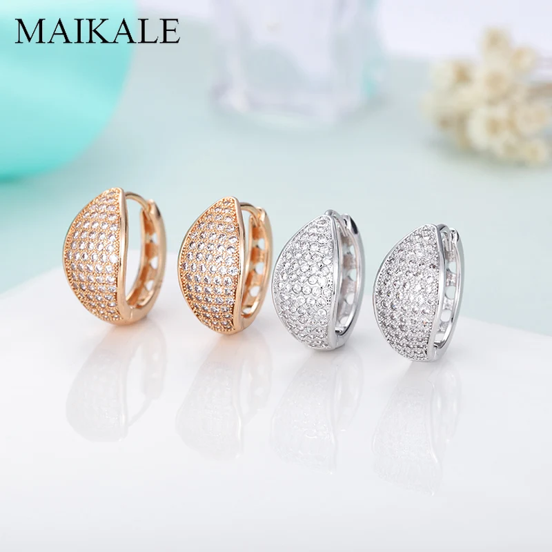 Женские круглые серьги-гвоздики MAIKALE роскошные серьги золотистого/серебристого