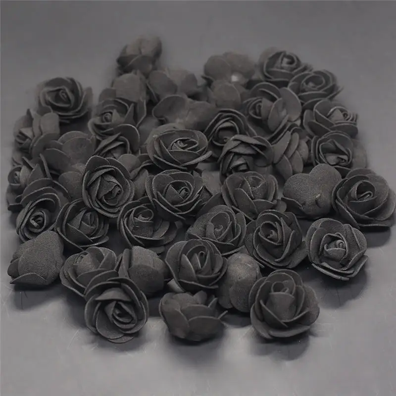 

50pcs 100pcs 200pcs Cheap Mini Black PE Foam Roses Head Fake Flower Handmade Wedding Decoration