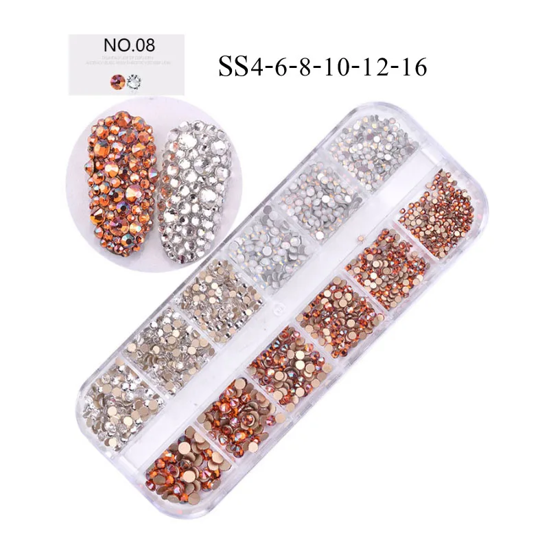 

Swarovsky 1440Pcs Multi-size Crystal Diamonds 3D Nail Art Decorations Gem Stones For Nails Rhinestone Decoration Nail Jewelry