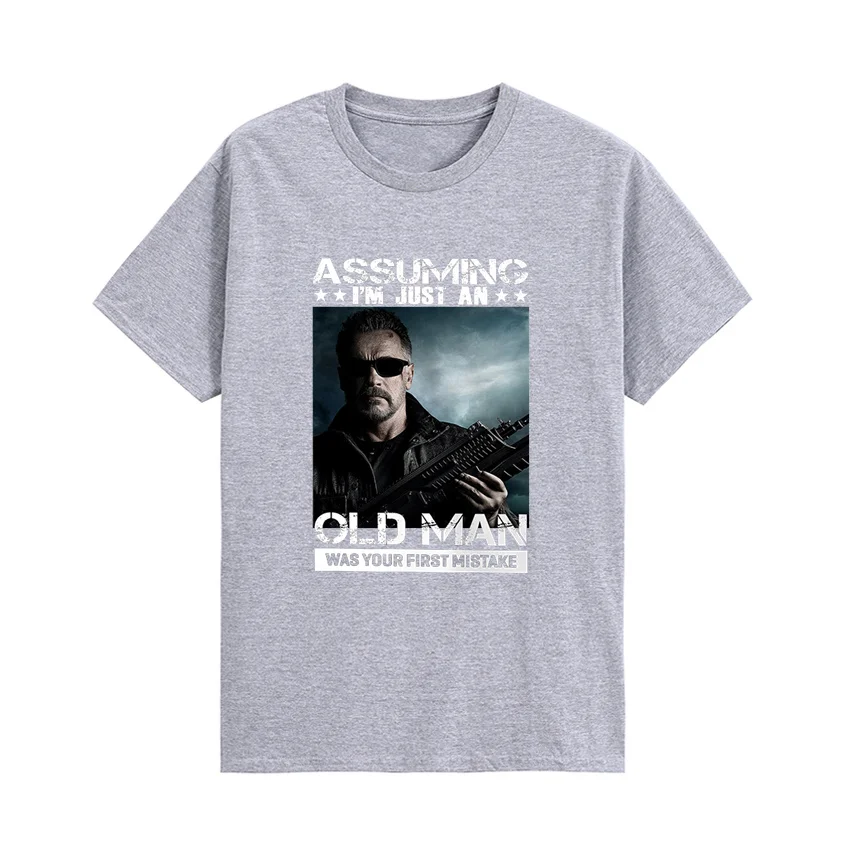 

ASSUMING I M JUST AN OLD MAN WAS YOUR FIRST MISTAKE Graphic T Shirt Cotton O-Neck Funny Tee Shirts Loose Comfortable Clothes