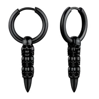 u7 skull hoop dangle earrings punk vintage 316l stainless steel jewelry suit for women and men fans gift ge4998