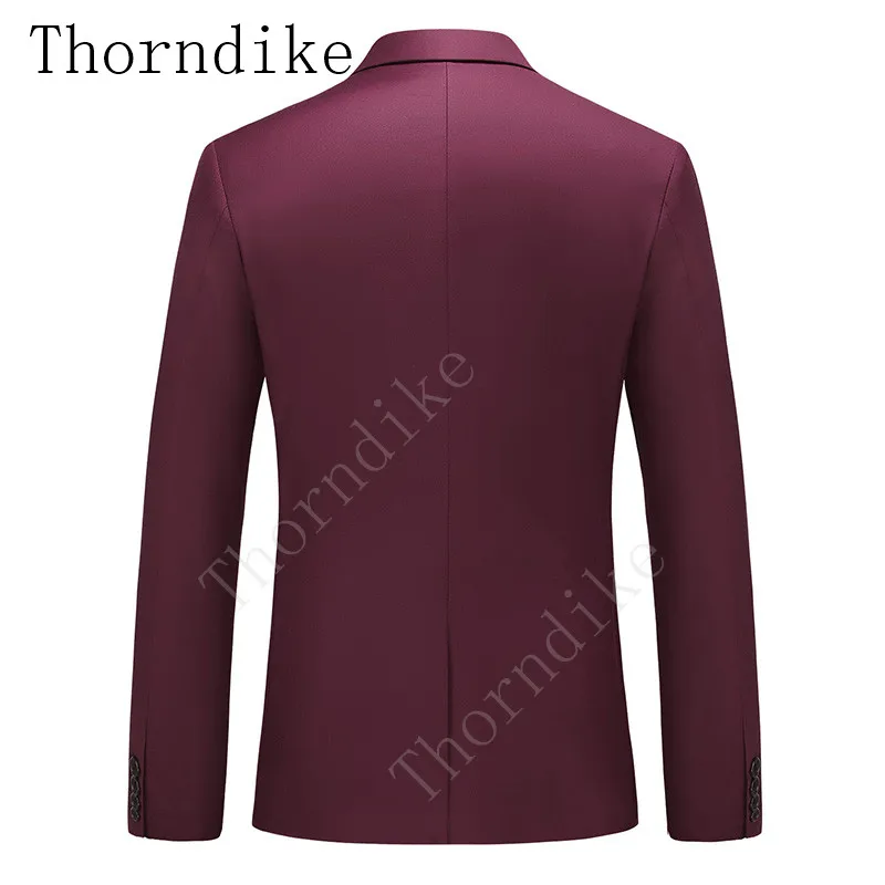 Официальные свадебные мужские костюмы Thorndike бордового цвета для жениха мужская
