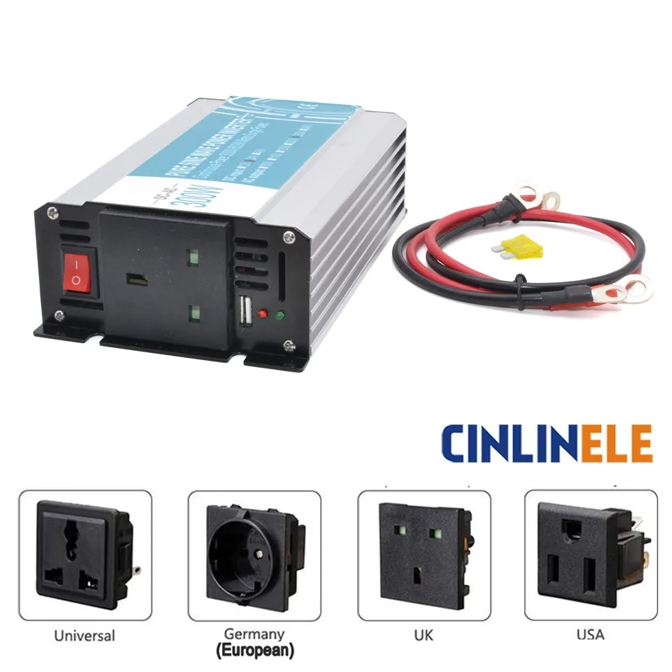 Инвертор немодулированного синусоидального сигнала 300 Вт CLP300A постоянный ток 12 В