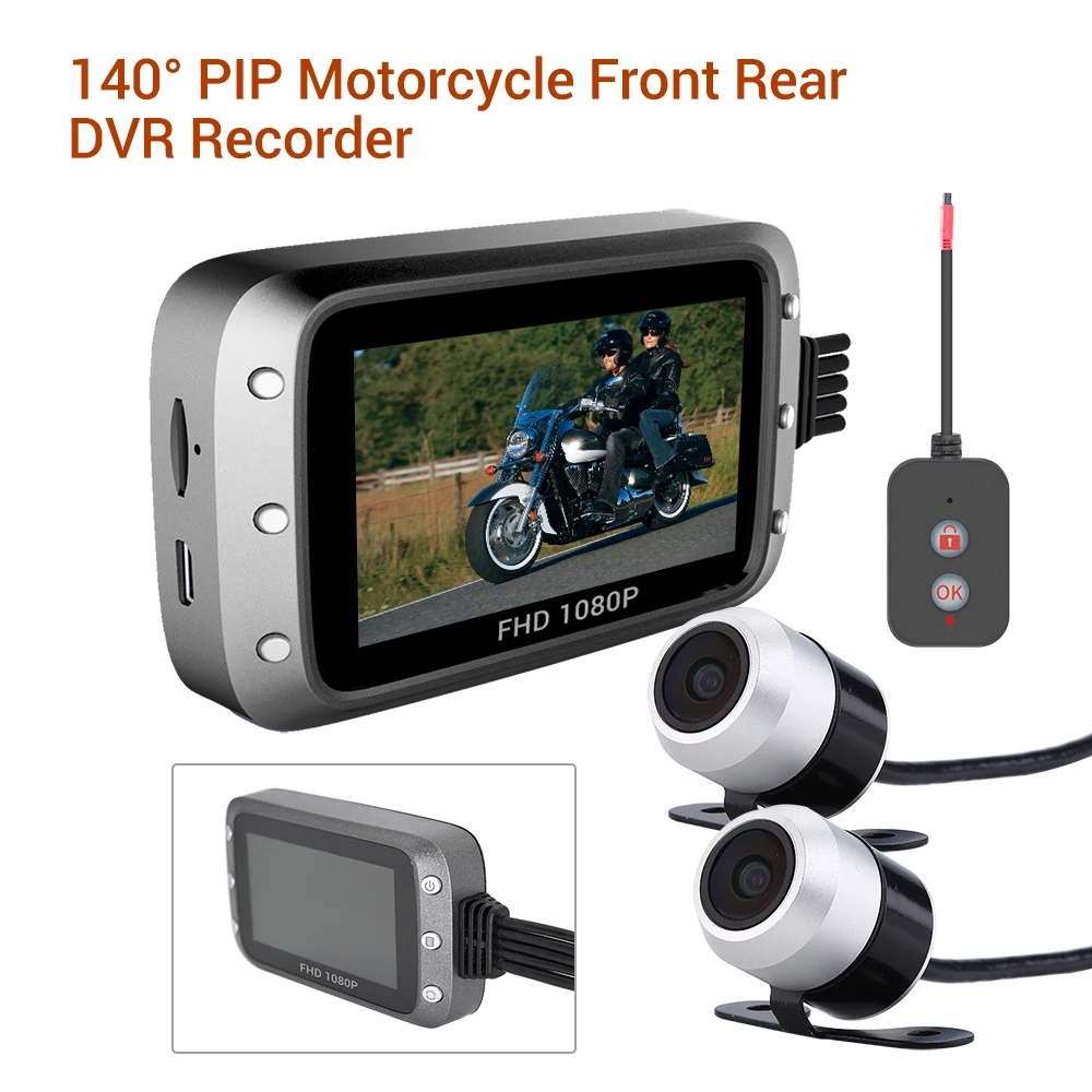 WONVON 3 &quotIPS Водонепроницаемая MT20 мотоциклетная камера с двойным HD 1080P DVR Moto GPS