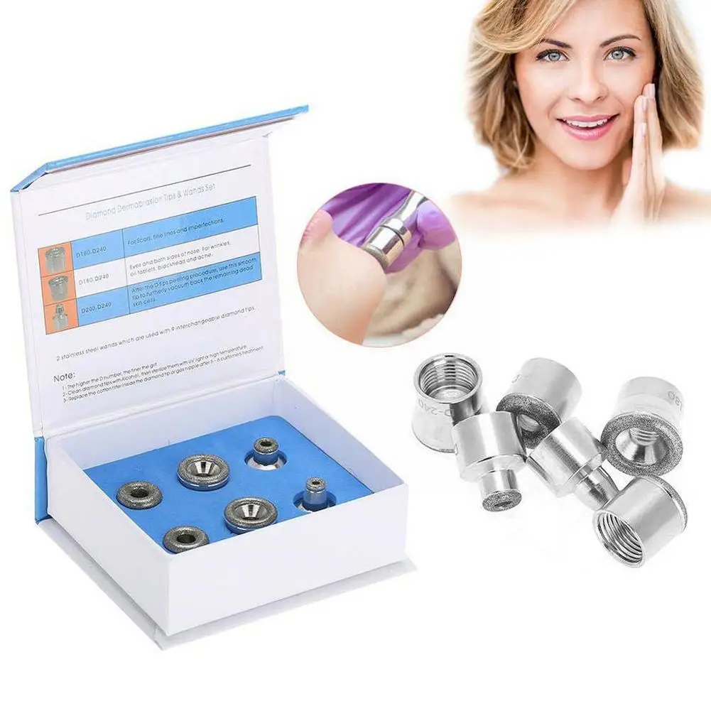 

6pcs Set Diamond Microdermabrasion Dermabrasion Replacement Accessories Wands and Tips for Facial Peeling Face Skin Care O7V5