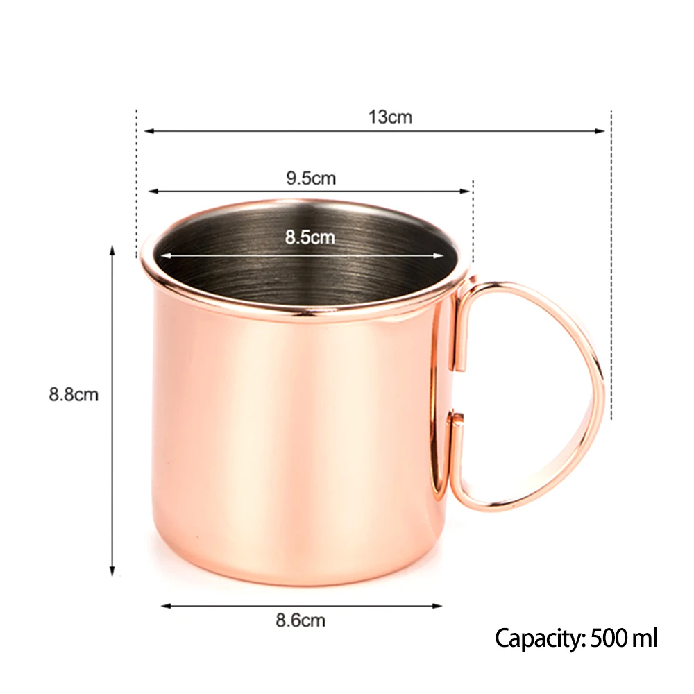 

1PC Pure Copper Mug Creative Coppery Handcrafted Durable Moscow Mule Cocktail Cup For Restaurant Bar Drinkware Party Kitchen