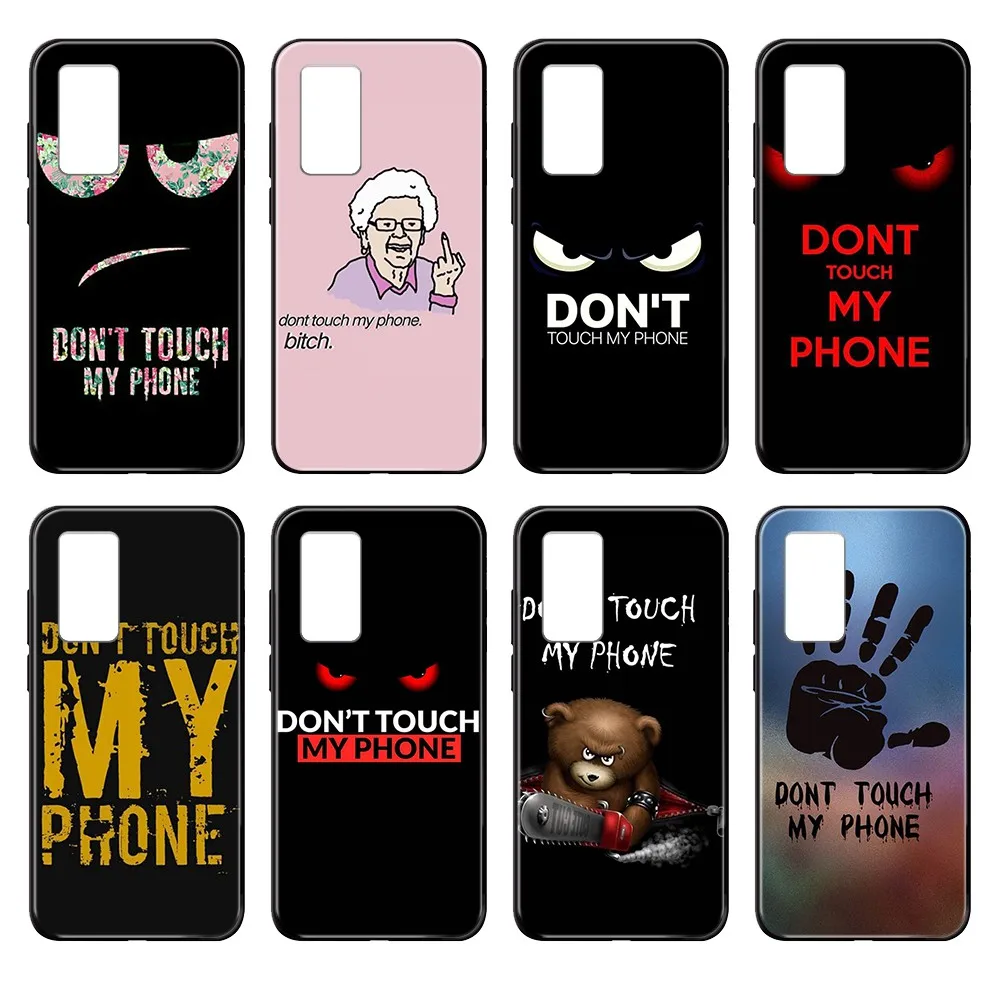Dont Touch мой телефон Etui черный чехол для телефона корпус Huawei nova P Y 2 3 6 7 8 9 10 20 30 I Smart Plus