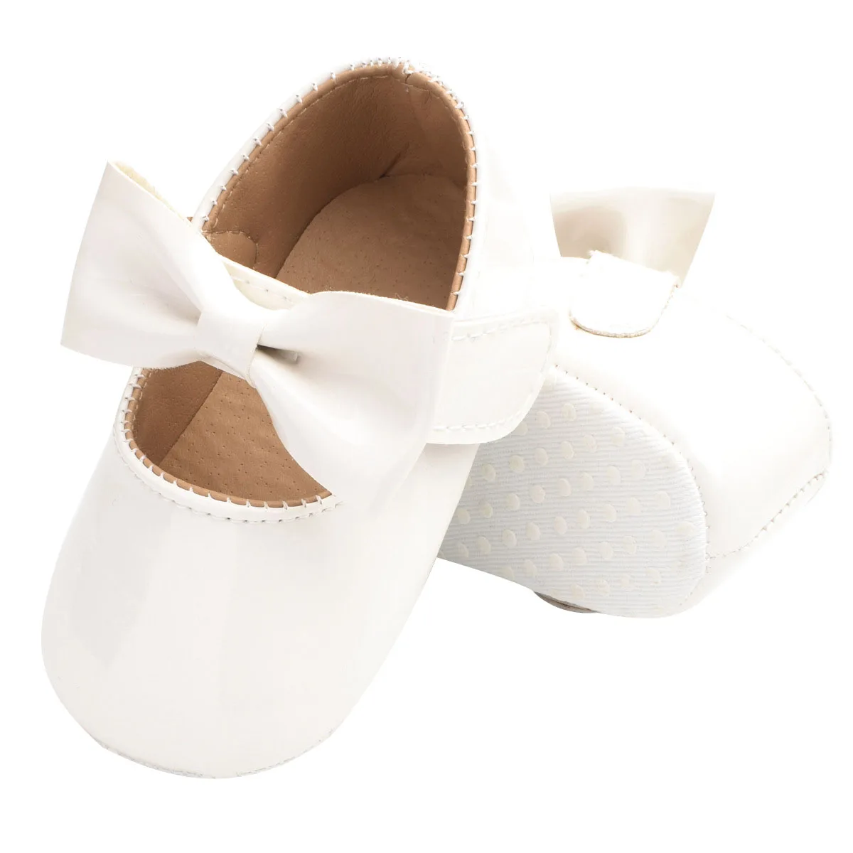 Обувь для маленьких девочек Однотонная Милая нескользящая подошва с бантиком