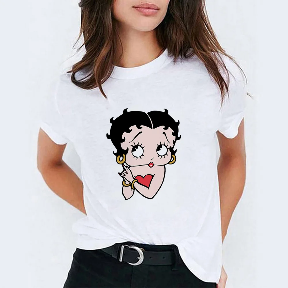 Betty Boop футболка женская летняя Эстетическая женская одежда футболка с Микки Маусом Женская Модная стильная женская футболка - Цвет: 19