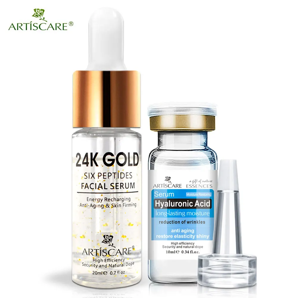 ARTISCARE Six пептиды сыворотка 24K золото + Гиалуроновая кислота Сыворотка против