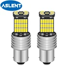 Белые светодиодные лампы BA15S P21W 1156 BAU15S PY21W T15 W16W 1157 P215 W BAY15D с чипом 45SMD 4014, автомобильная лампа поворота 12 В, 2 шт.