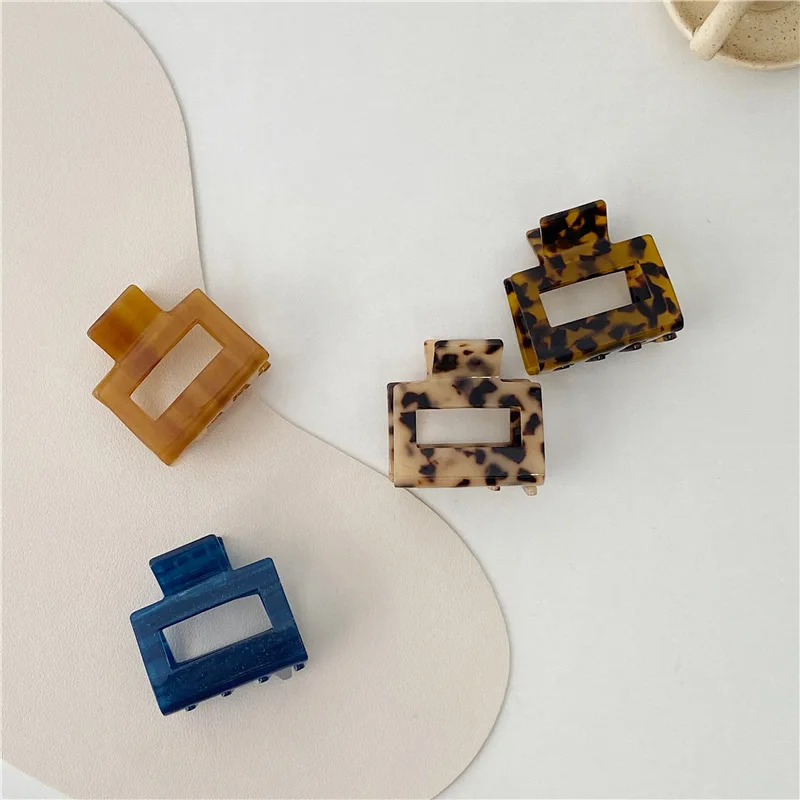 Винтажные геометрические Акриловые Полосатые заколки для волос мраморные краба