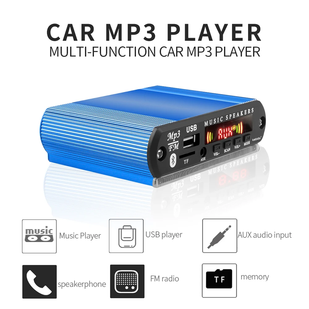 Беспроводной Bluetooth DC 12 В USB FM TF Радио MP3 декодер плата модуль аудио mp3 плеер