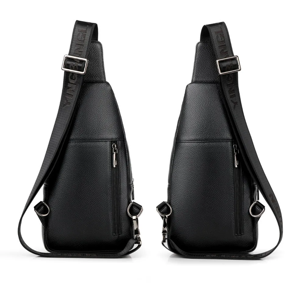 Мужская нагрудная сумка из воловьей кожи Мягкая Повседневная Сумочка на плечо