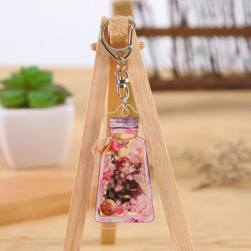 

Anime Demon Slayer Keychian Exquisite Bag Pendant Accessory Key Chain Delicacy Small Acrylic Keyring Fashion Birthday Gift