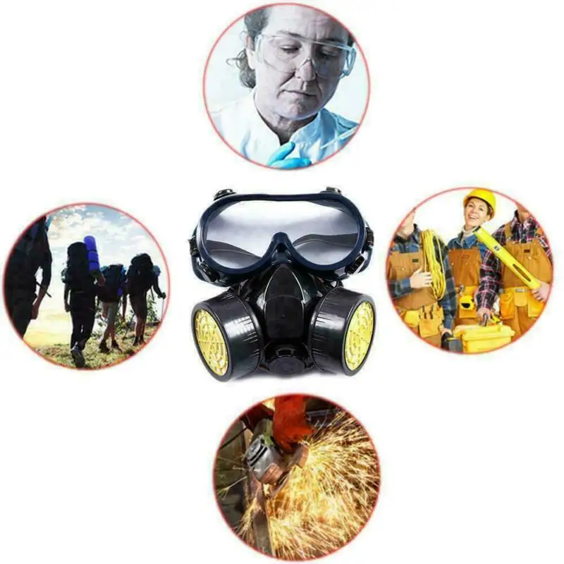 Защитные очки для лица с двойной и 2 защитой от дыхания в чрезвычайных ситуациях |