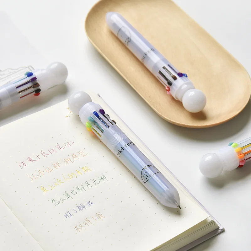 10 Цвета шариковая ручка мультяшная японская многоцветная креативная милая