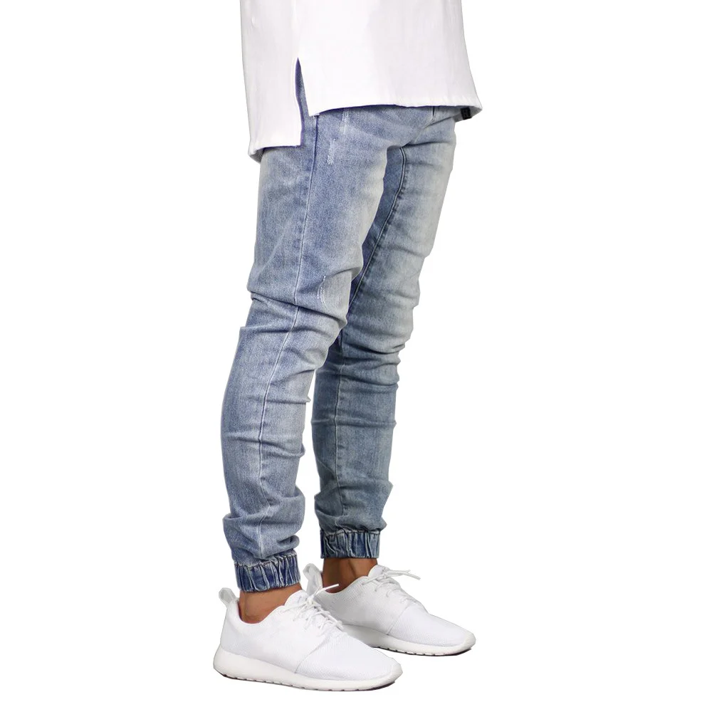 

Fashion stretch men's jeans jogging fabric denim design hip hop jogging men