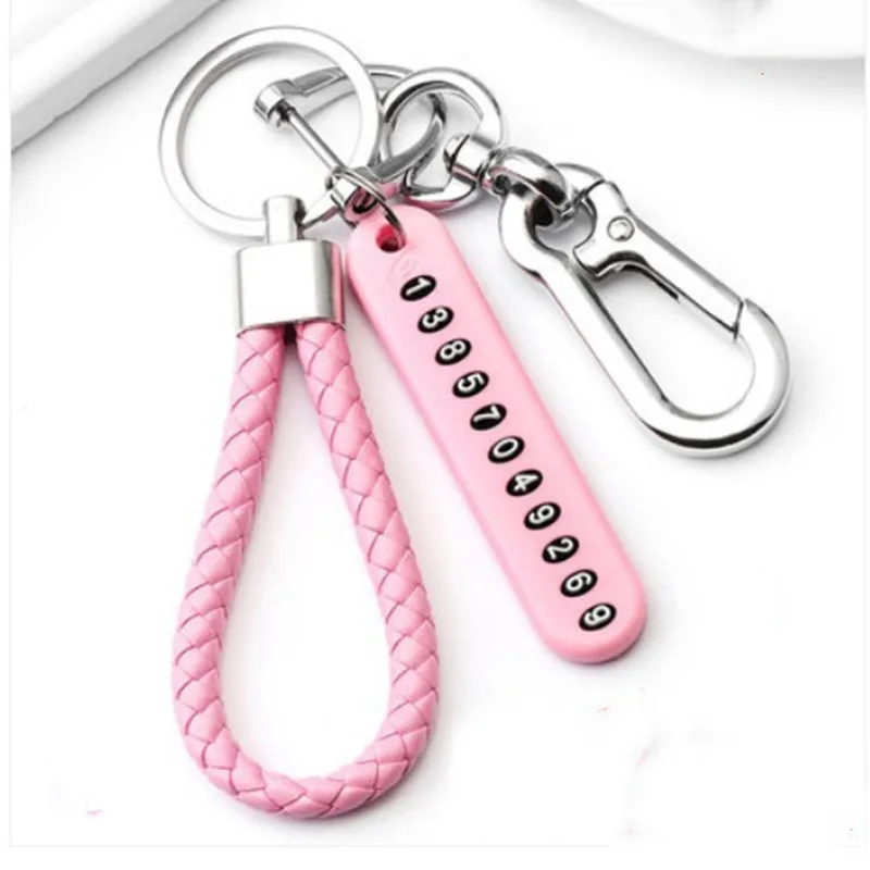 anti lost key chains stainless steel car keychain holder phone number card keyring for party gift fashion jewelry accessories free global shipping