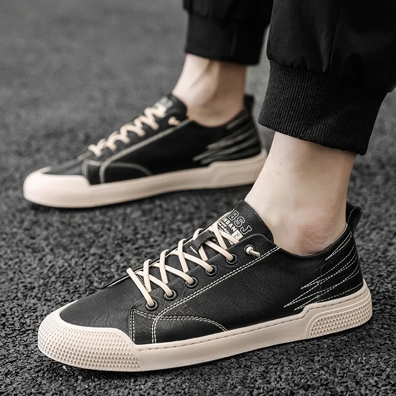 

Fashion Leather Men's Casual Shoes Handmade Office Business Luxury Lace-up Sneakers Men's Spring and Autumn Brand Men's Shoes