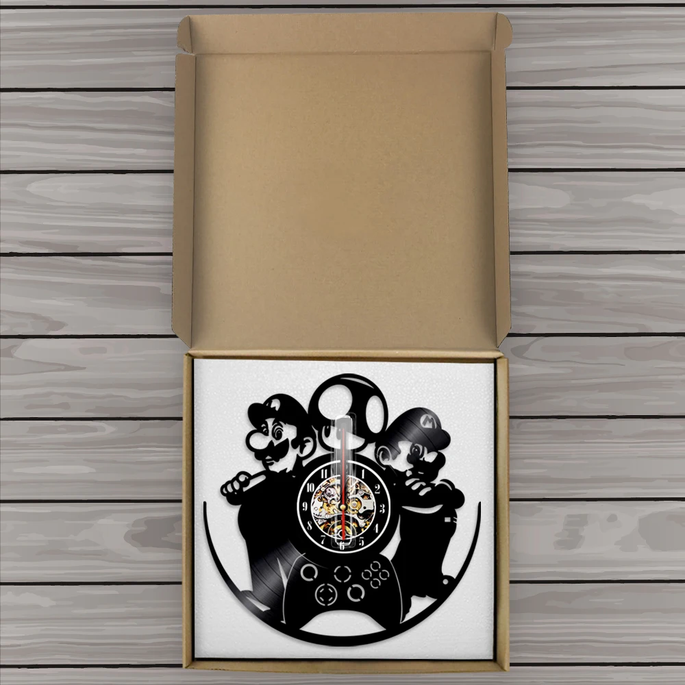 Classic Video Game Wall Art Clock Vintage Vinyl Record Room Decor Retro 80s Gift For Boys | Дом и сад
