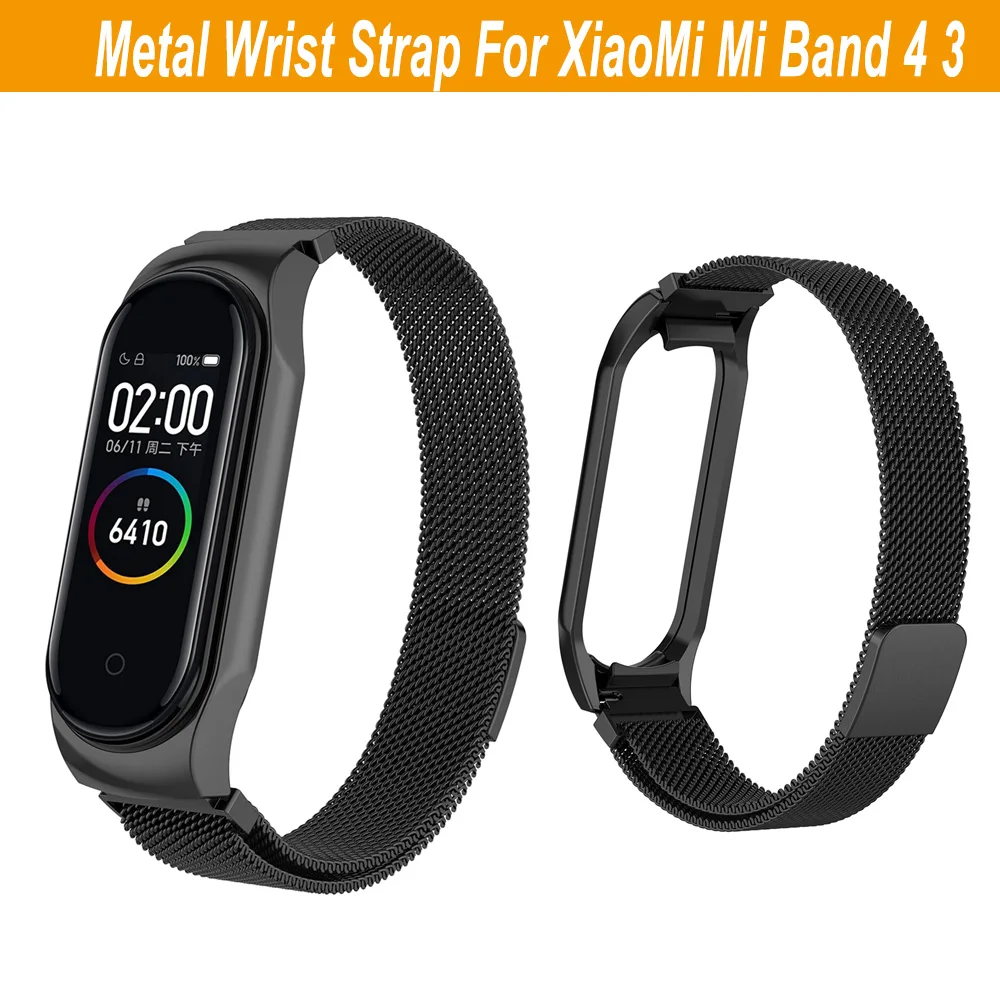 Metal Milanese Wrist Strap For XiaoMi Mi Band 4 3 Magnetic Bracelet Strap Mi Band 4 Mi4 Women Man Smart Band Accessories