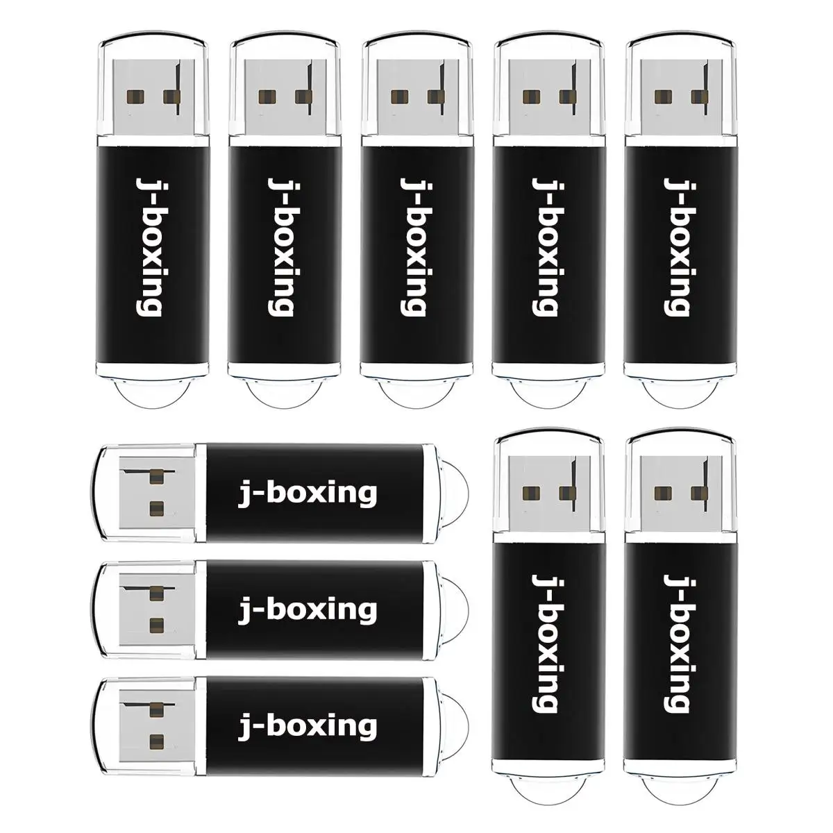 J-boxing 10PCS 128MB USB Flash Drives Bulk 64MB 256MB 512MB Small Capacity USB 2.0 Memory Thumb Drives Zip Drive Jumpdrive Black