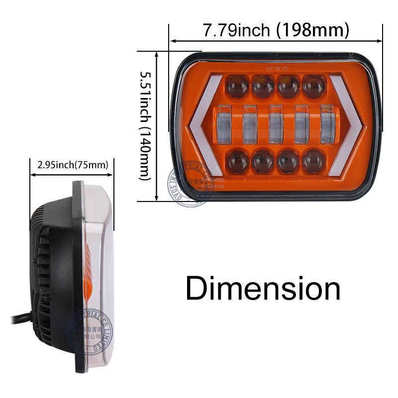 Фары прямоугольный светодиодный 55 Вт 5x7 &quot6X7&quot Замена фары дальнего света для Jeep