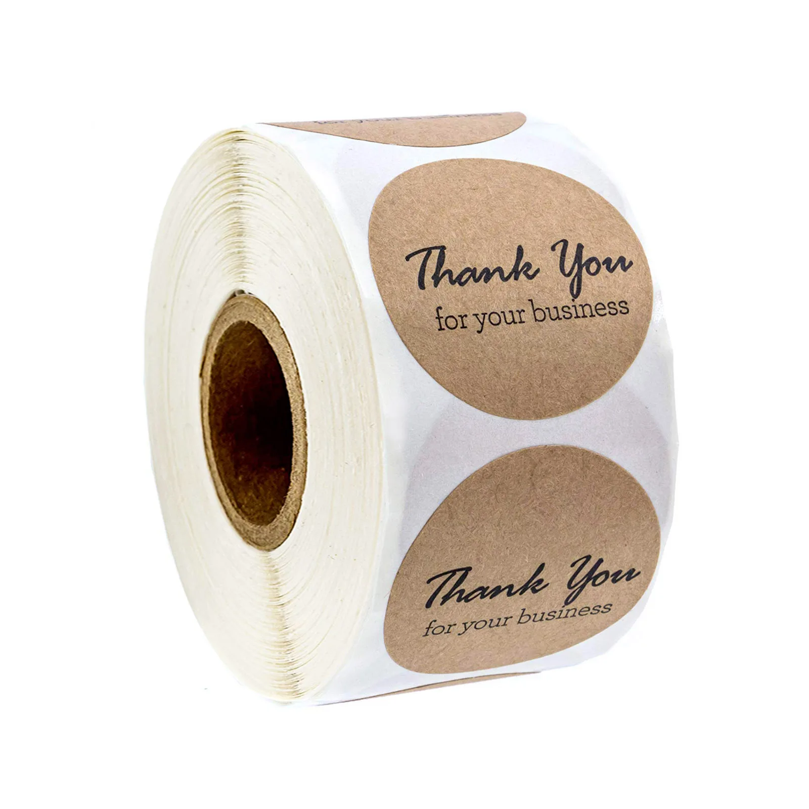 

500 Pcs Round Natural Kraft Thank You Sticker Seal Labes gift Hand Made With Love Stickers Scrapbooking Stationery Sticker Roll