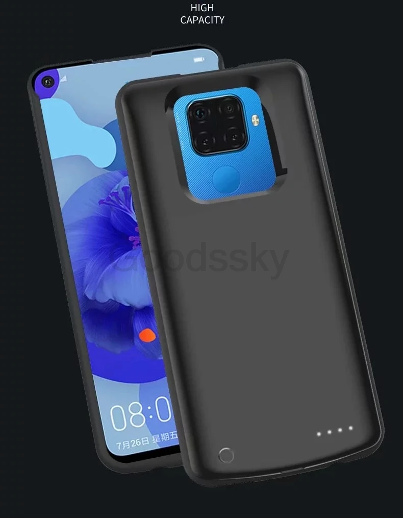 5000 мАч зарядное устройство чехол для huawei mate 30 Lite резервного копирования тонкий силиконовый ударопрочный внешний аккумулятор чехол для huawei Nova 5i Pro Чехол