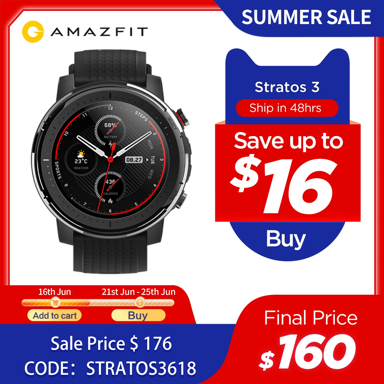  IN Stock Global Version New Amazfit Stratos 3 Smart Watch GPS 5ATM Bluetooth Music Dual Mode 14 Days Smartwatch For Android 2019 
