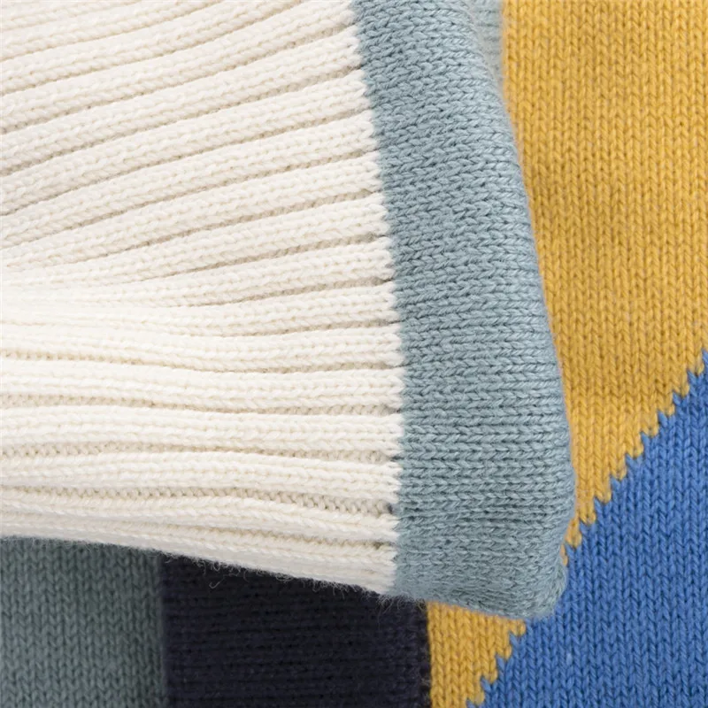 Зимний и осенний теплый детский свитер однобортное вязаное пальто с v-образным