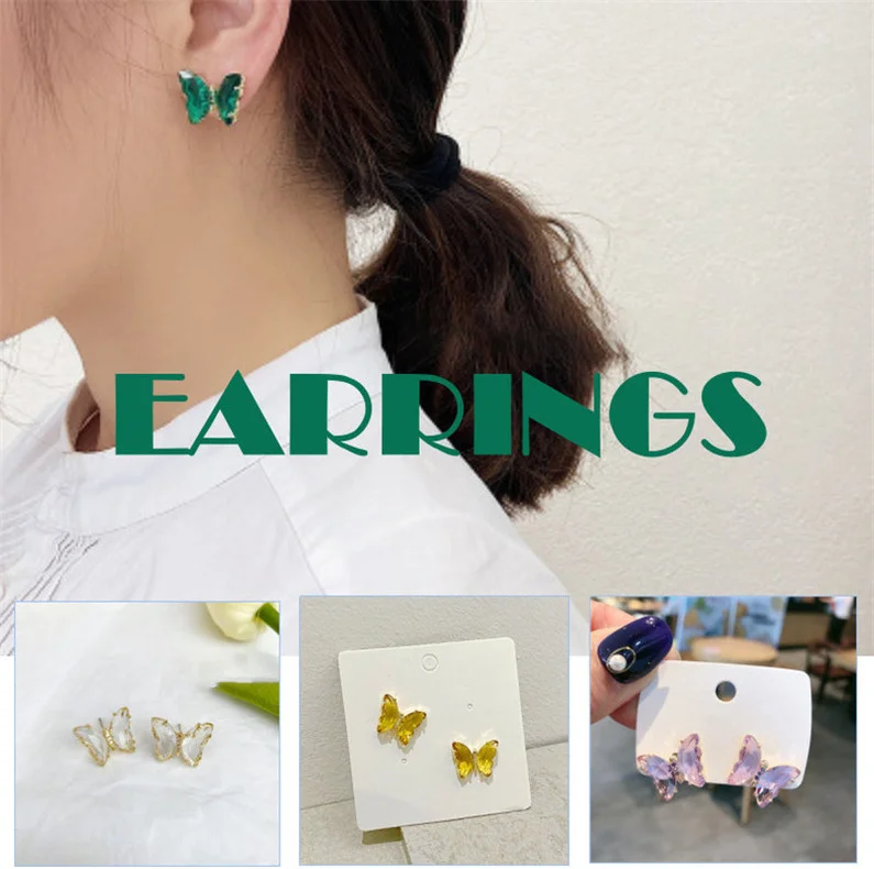 

New Transparent Butterfly Earrings for Women Statement Jewelry Gifts