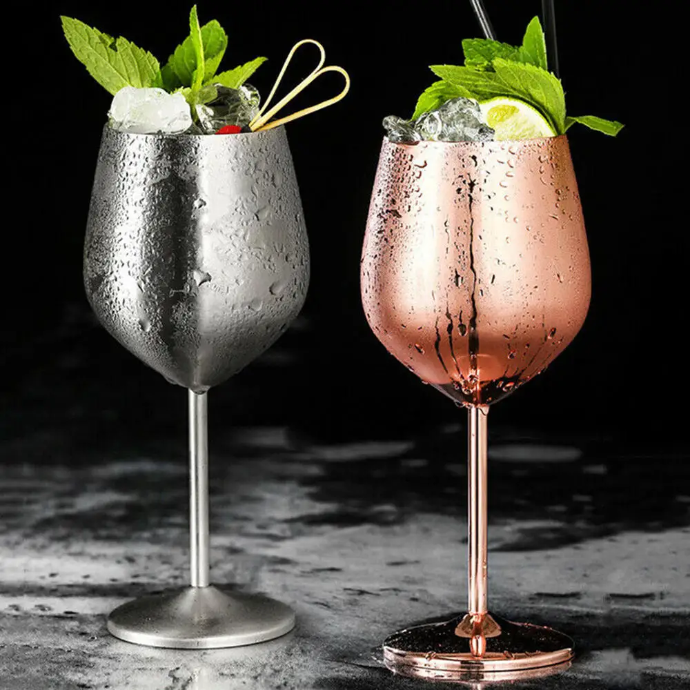 Бокал из нержавеющей стали серебристого розового и золотого цвета бокалы для