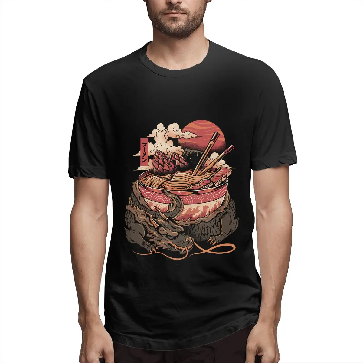 

Dragon's Ramen Graphic Tee Men's Short Sleeve T-shirt Funny Tops
