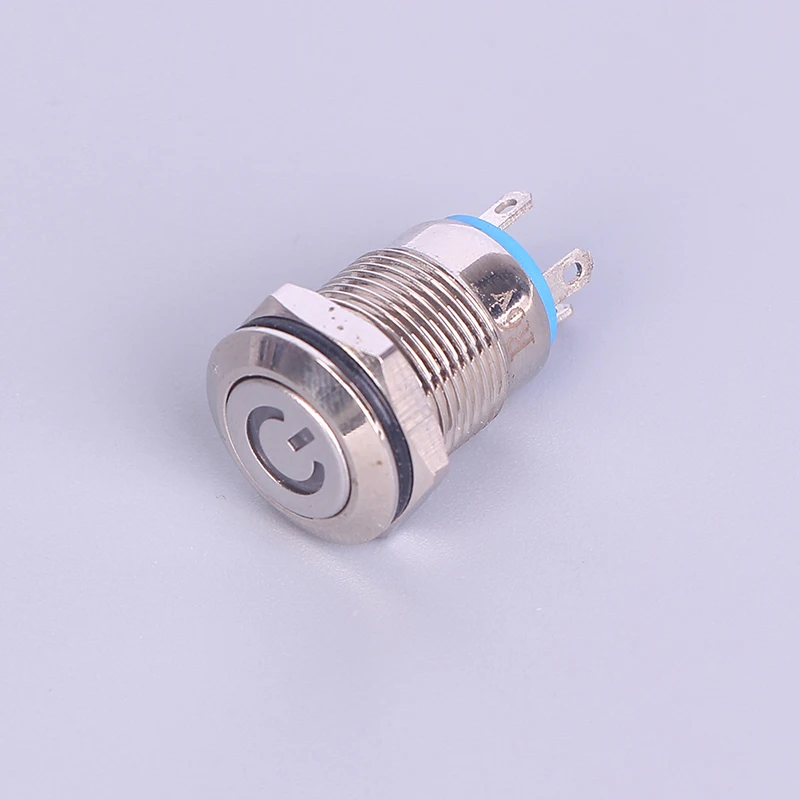 12 мм 5/12 в водонепроницаемый металлический кнопочный переключатель со