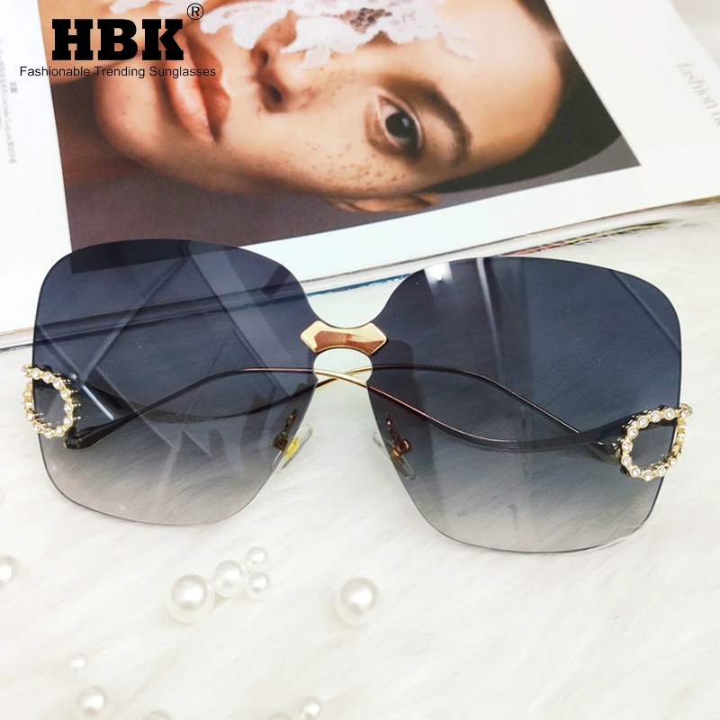 Женские квадратные солнцезащитные очки без оправы винтажные дизайнерские с