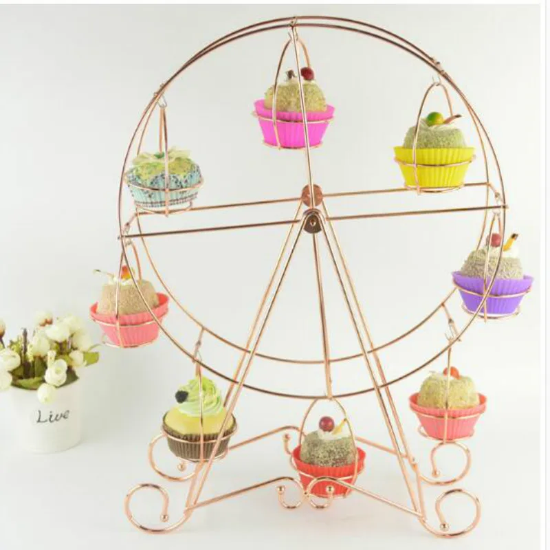 Вращающийся держатель для кексов Европейский белый колесо обозрения вечерние 8